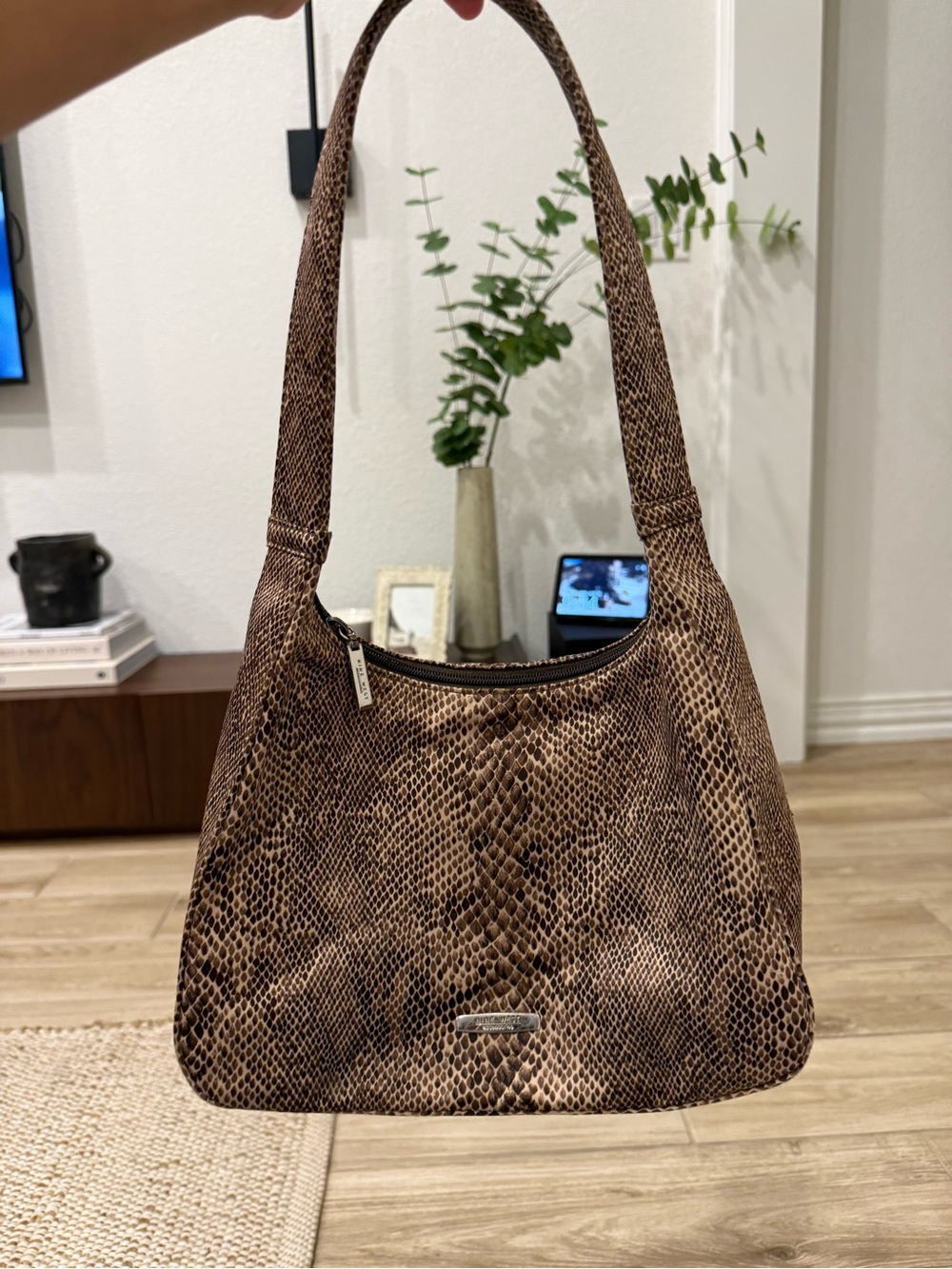 Vintage Y2K Nine West Snakeskin Print Shoulder Bag